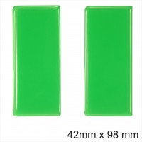 2x 42 x 98 mm Electric Vehicle EV Green Gel Resin Number Plate Stickers Decals Badges Domed