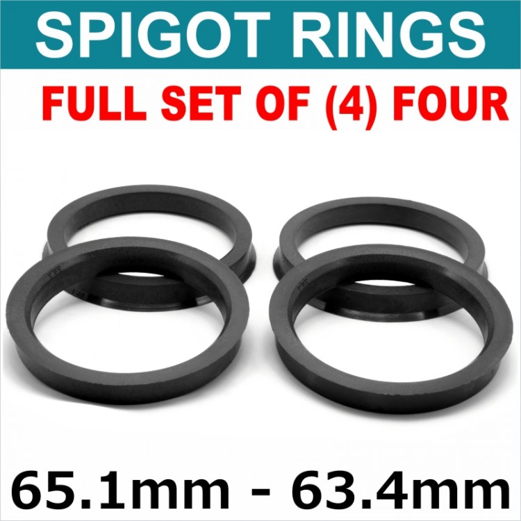 Spigot Rings / 65.1mm - 63.4mm FULL SET OF (4) FOUR RINGS