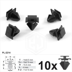Plastic Trim Clips for Door Side Moulding Bumpstrip Rubstrip fits Peugeot