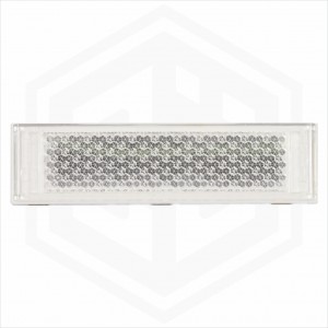 White Clear 126mm x 34mm Rectangular Stick On Self Adhesive Car Trailer Caravan Front Reflector