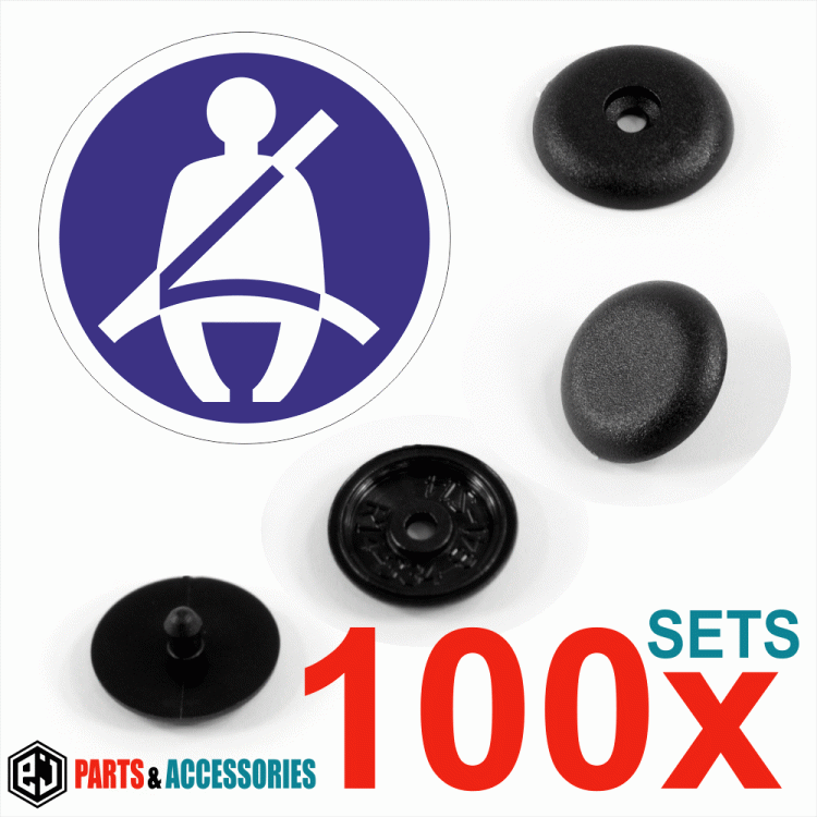 100x Universal Seat Belt Buckle Buttons Holders Studs Retainer Stopper Pin Clip