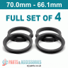 Spigot Rings / 70.0mm - 66.1mm FULL SET OF (4) FOUR RINGS - Spigot Rings / 70.0mm - 66.1mm FULL SET OF (4) FOUR RINGS