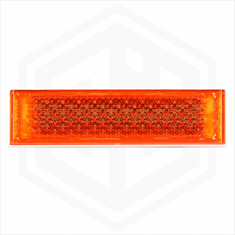 Amber Orange 126mm x 34mm Rectangular Stick On Self Adhesive Car Trailer Caravan Side Reflector