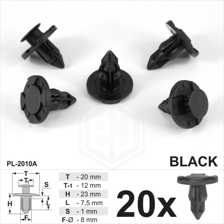 20x 8mm Honda Bumper Splash Guard Wheel Inner Arch Lining Wing Trim Rivet Clips