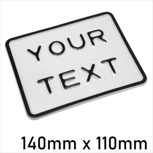 5.5x4.3 White kids small text age car motorcycle pressed number plate metal