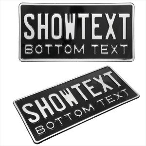 American 300x150 12"x 6" Black and Silver USA Pressed Number Plates with name,date on bottom +5 STICKY PADS