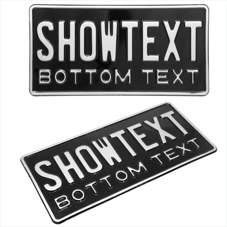 American 300x150 12"x 6" Black and Silver USA Pressed Number Plates with name,date on bottom
