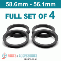 Spigot Rings / 58.6mm - 56.1mm FULL SET OF (4) FOUR RINGS