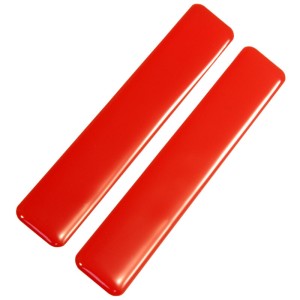 2x 120mm Red Sticker High Gloss Domed Gel Car Body Bumper Protector Decals