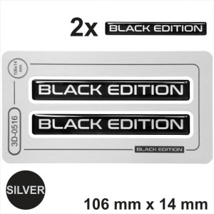 2x Black Edition 3D Domed Stickers Decal High Gloss Badge Emblem Car Moto Tuning