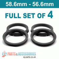 Spigot Rings / 58.6mm - 56.6mm FULL SET OF (4) FOUR RINGS