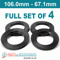 Spigot Rings / 106.0mm - 67.1mm FULL SET OF (4) FOUR RINGS