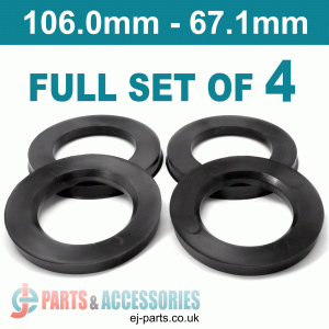Spigot Rings / 106.0mm - 67.1mm FULL SET OF (4) FOUR RINGS Spigot Rings / 106.0mm - 67.1mm FULL SET OF (4) FOUR RINGS Hub Centric Rings  Alloy Wheels Spigot Rings (Centre Rings)