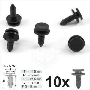 Interior Trim Panel Black Clips Interior Pillar Trim Fastener for Volkswagen
