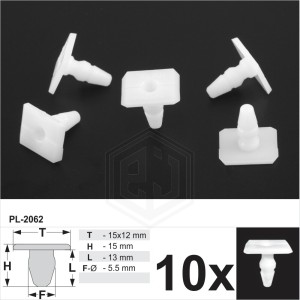 White Plastic Trim Clips For Mercedes-Benz Lower Door Seal Weatherstrip