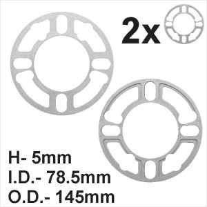PAIR 5 MM ALLOY WHEEL SPACERS SHIMS UNIVERSAL SET OF 2 Car 4/5 Bolt 100 108 120
