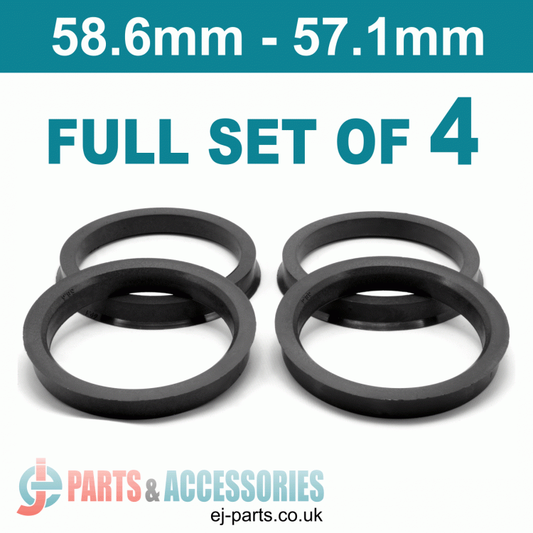 Spigot Rings / 58.6mm - 57.1mm FULL SET OF (4) FOUR RINGS