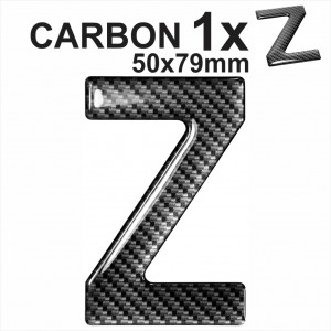 CARBON Letter Z 3d gel number plates Domed Resin Making DIY Registration UK REG 