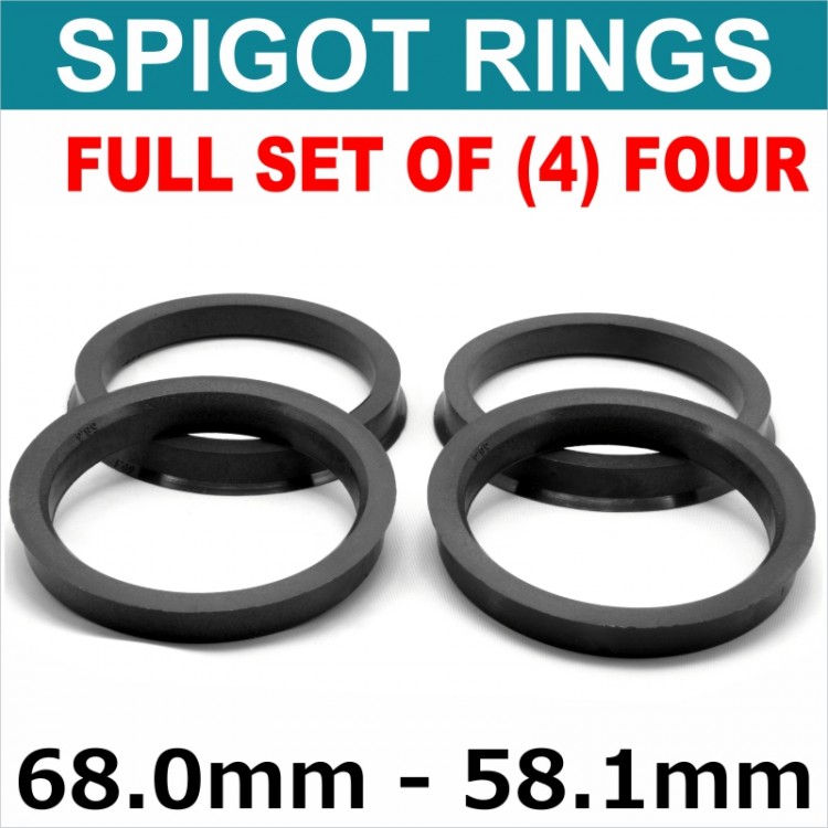 Spigot Rings / 68.0mm - 58.1mm FULL SET OF (4) FOUR RINGS