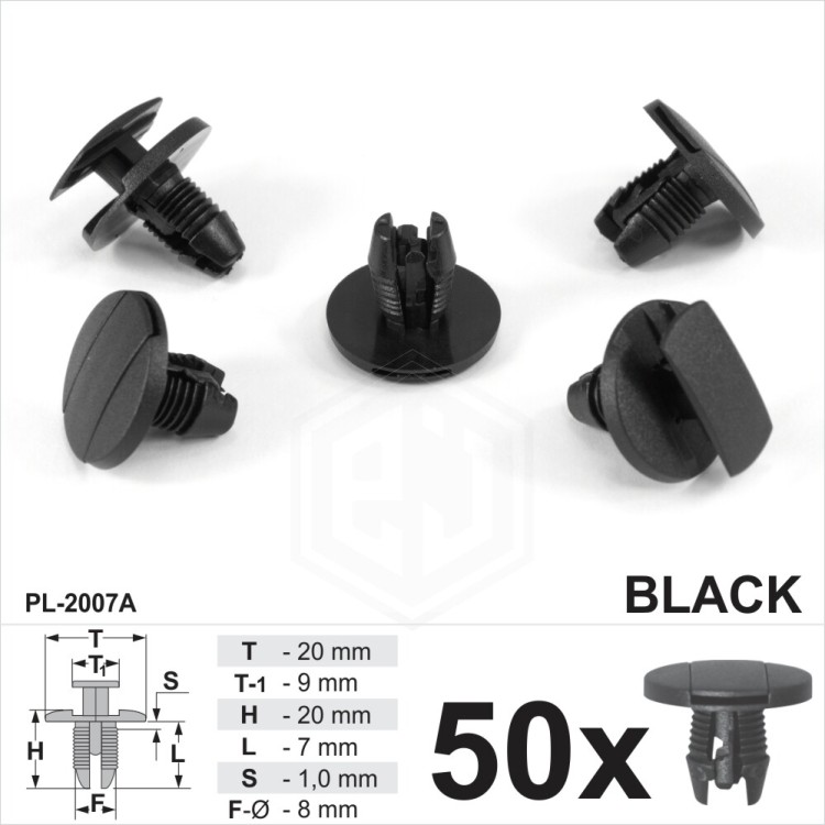 8mm Plastic Trim Push Rivet Clips Interior Arch Cover Fits Citroen Peugeot