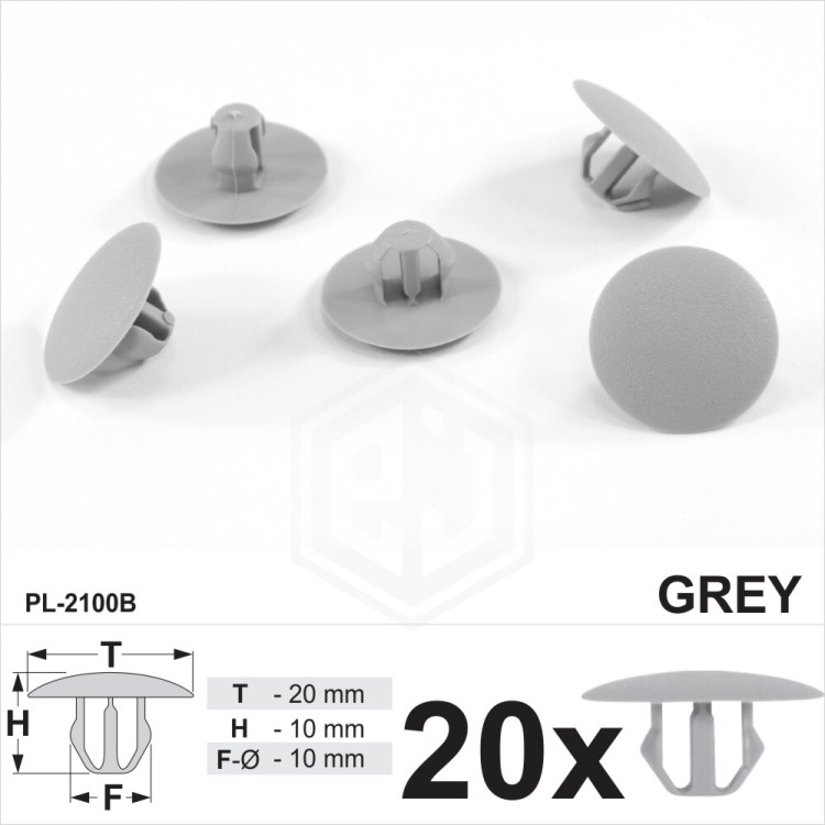 Clips Bonnet Hood Sound Boot Liner Trim Insulation Fixing Clip Grey Plastic