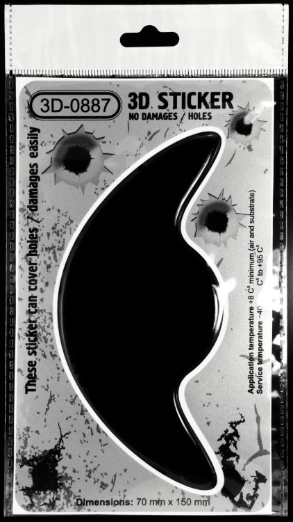Black 150x70mm curve Sticker Domed Resin Car Van Cover Bumper Protector Guard