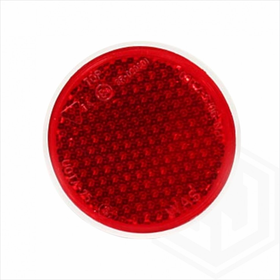 Self Adhesive Red Reflector Round 2 Piece Pack Trailer Caravan Rear Sticker 