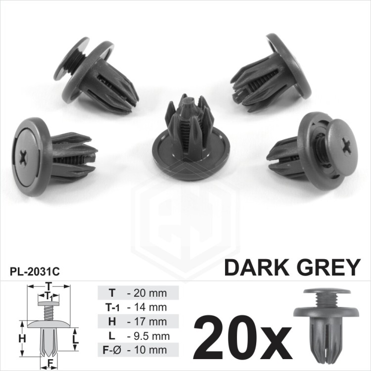 Clips Dark Grey Plastic Wheel Arch Lining Bumper Splashguard Skirt Trim Car