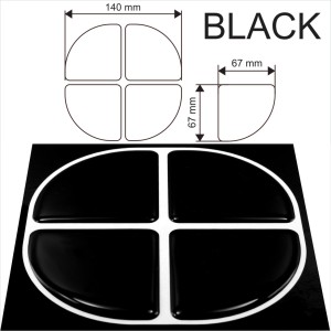 Black Car Door Protector Sticker Domed Angle Corner Bumper Guard Anti Collision