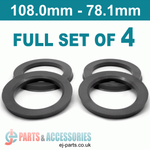 Spigot Rings / 108.0mm - 78.1mm FULL SET OF (4) FOUR RINGS Spigot Rings / 108.0mm - 78.1mm FULL SET OF (4) FOUR RINGS Hub Centric Rings  Alloy Wheels Spigot Rings (Centre Rings)