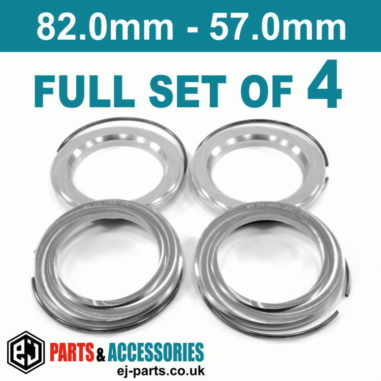 BBS Spigot Rings / 82.0mm - 57.0mm FULL SET OF (4) FOUR RINGS