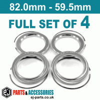 BBS Spigot Rings / 82.0mm - 59.5mm FULL SET OF (4) FOUR RINGS