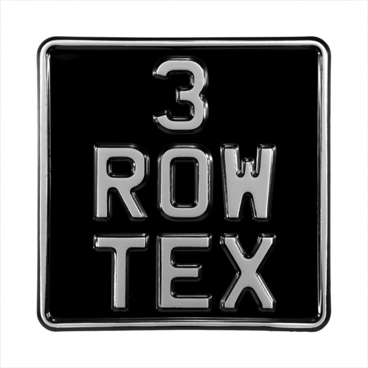 6.5x6.5 3-ROW BLACK and SILVER Single (1) personalised Toy Kids Car Motorcycle Pressed TEXT Novelty Plate 165x165 mm
