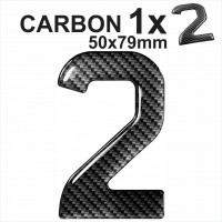 CARBON Number 2 3D gel number plates Domed Resin Digit Making DIY Registration UK REG