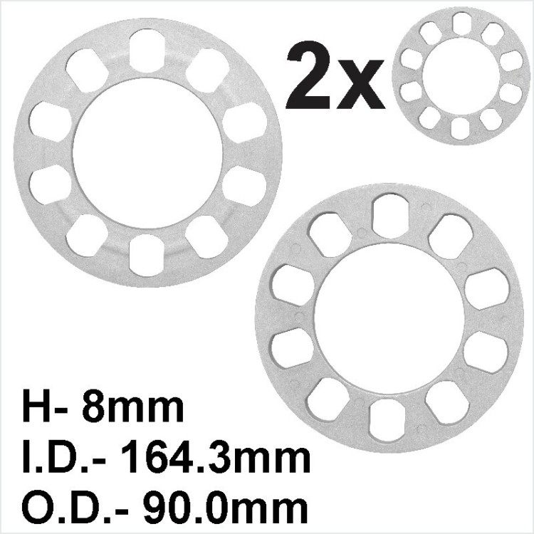 Pair 8mm ALLOY WHEEL SPACERS SHIMS 2x UNIVERSAL Car 5 Bolt 100 108 110 114,3 120