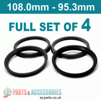 Spigot Rings / 108.0mm - 95.3mm FULL SET OF (4) FOUR RINGS