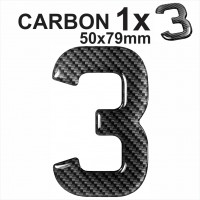 CARBON Number 3 3D gel number plates Domed Resin Digit Making DIY Registration UK REG