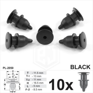 Black Interior Door Card Moulding Trim Panel Retainer Clips Fits VW Passat - PL-2050-10