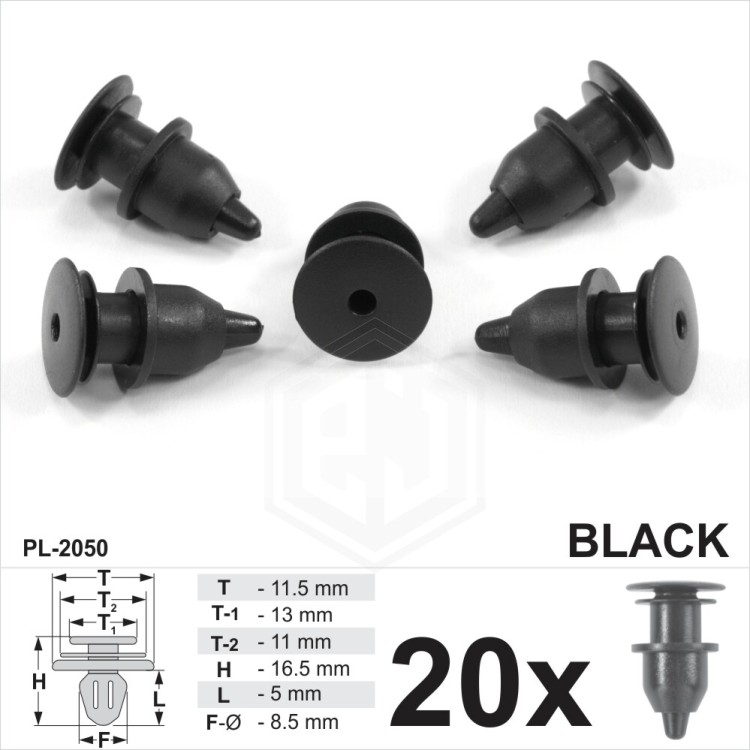 Black Interior Door Card Moulding Trim Panel Retainer Clips Fits VW Passat - PL-2050-10
