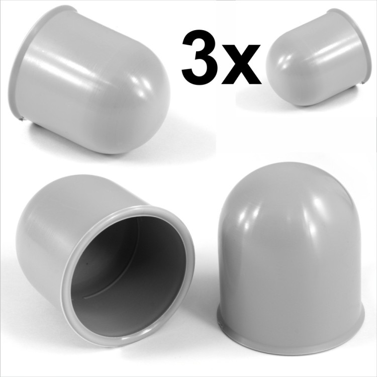 50mm Gray Tow Ball bar Cap Cover Towing Car Caravan Trailer Towball hitch x3