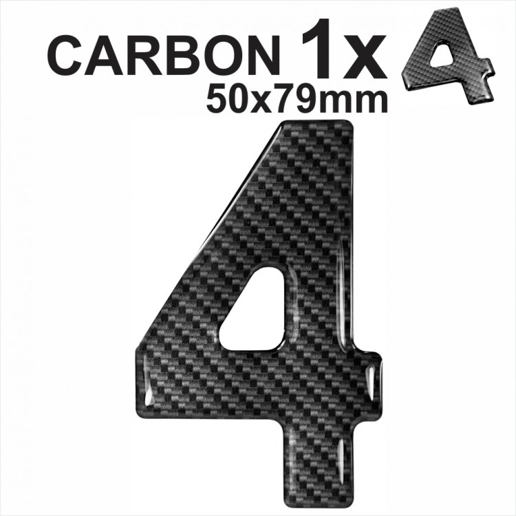 CARBON Number 4 3D gel number plates Domed Resin Digit Making DIY Registration UK REG