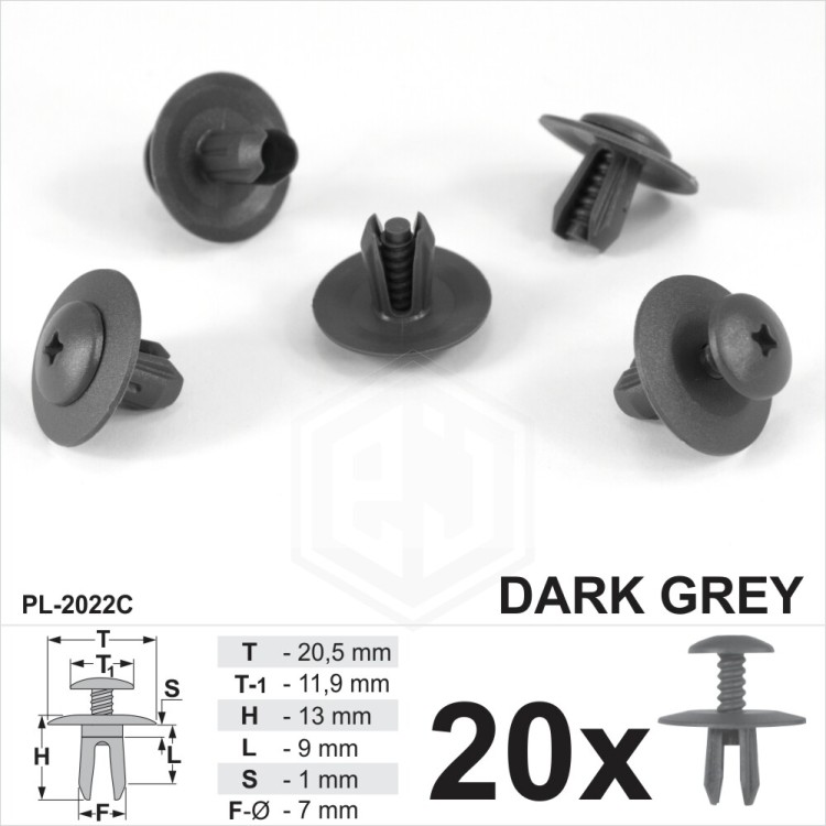 Dark Grey for BMW Bonnet Lining Hood Sound Insulation Screw Trim Clips Rivet