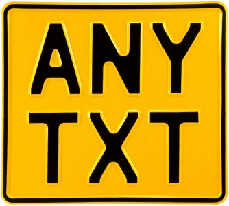 6 Digit 8x7 novelty yellow Kids car motorcycle pressed number plate metal plaque