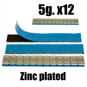 1-100x Fe 5g*12 60g. Adhesive Wheel Balance Weights Strong Blue Tape Zinc Plated - SL-0001-Zn-1x