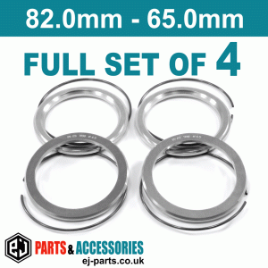 BBS Spigot Rings / 82.0mm - 65.0mm FULL SET OF (4) FOUR RINGS BBS Set of 4 Spigot Rings 82.0 mm to 65.0 mm 09.23.558 / Set of 4 Spring Retaining Rings 09.23.415
