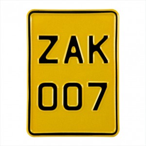 5x7 Inch Pressed Metal Novelty Number Plate - Black Silver - Kids Car Or Motorcycle