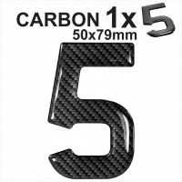 CARBON Number 5 3D gel number plates Domed Resin Digit Making DIY Registration UK REG