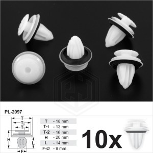 white with Seal Ring Plastic Panel Door Card Trim Clips Fit Toyota Subaru