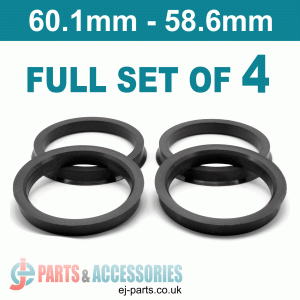 Spigot Rings / 60.1mm - 58.6mm FULL SET OF (4) FOUR RINGS Spigot Rings / 60.1mm - 58.6mm FULL SET OF (4) FOUR RINGS Hub Centric Rings  Alloy Wheels Spigot Rings (Centre Rings)