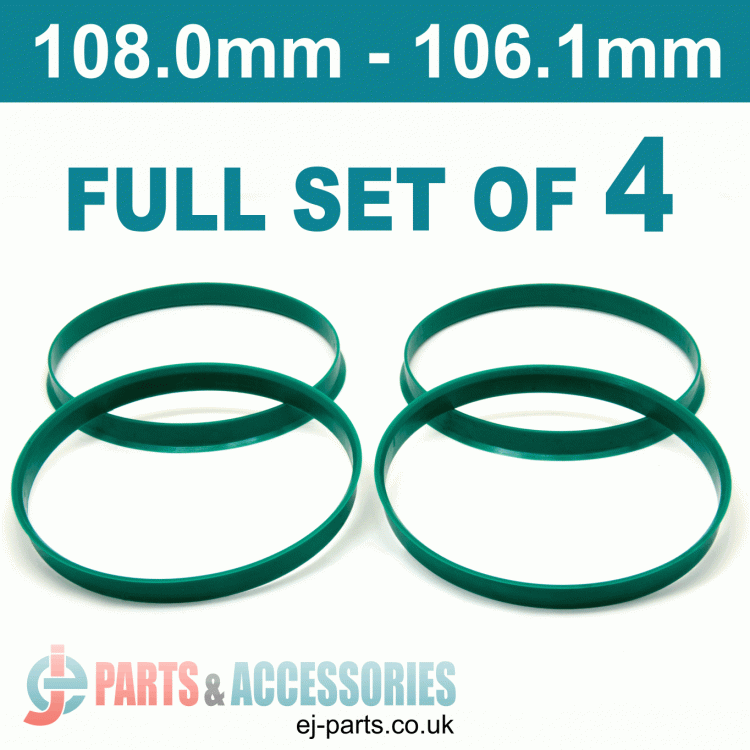 Spigot Rings / 108.0mm - 106.1mm FULL SET OF (4) FOUR RINGS